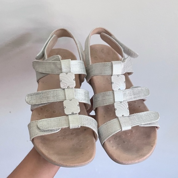 Vionic Metallic Silver Sandals - Picture 2 of 7